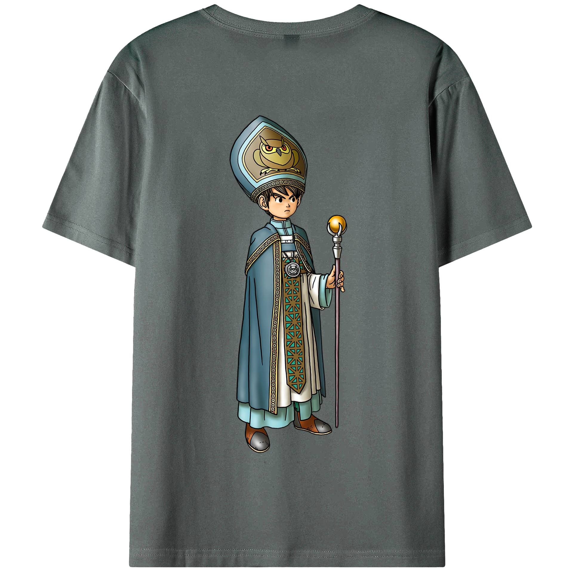 （画像用） ドラゴンクエスト Doragon Kuesuto Dragon Quest 綿100％半袖Tシャツ（背面プリント）